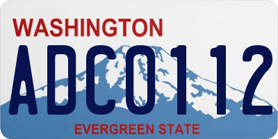 WA license plate ADC0112