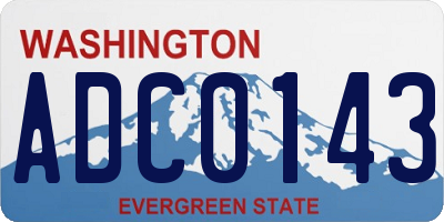WA license plate ADC0143