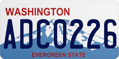 WA license plate ADC0226