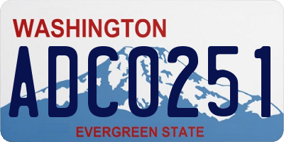 WA license plate ADC0251