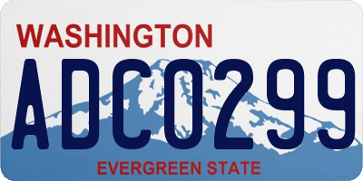 WA license plate ADC0299