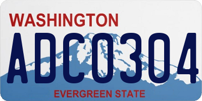 WA license plate ADC0304