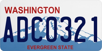 WA license plate ADC0321