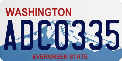 WA license plate ADC0335