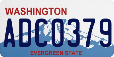 WA license plate ADC0379