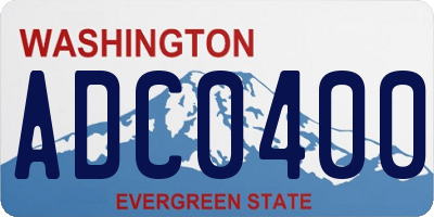 WA license plate ADC0400