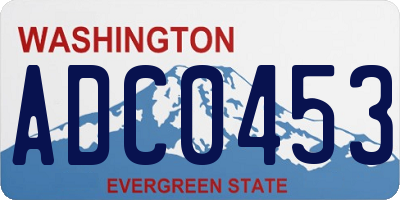 WA license plate ADC0453