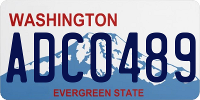 WA license plate ADC0489
