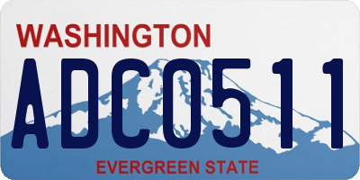 WA license plate ADC0511