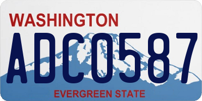 WA license plate ADC0587