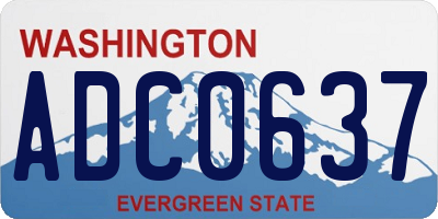 WA license plate ADC0637