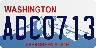 WA license plate ADC0713