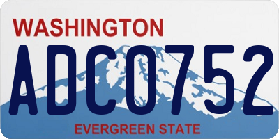 WA license plate ADC0752
