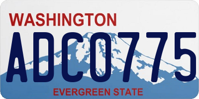 WA license plate ADC0775
