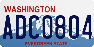 WA license plate ADC0804