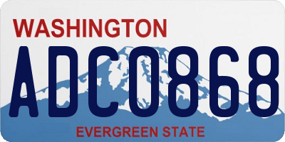 WA license plate ADC0868