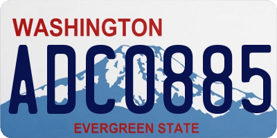 WA license plate ADC0885