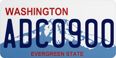 WA license plate ADC0900