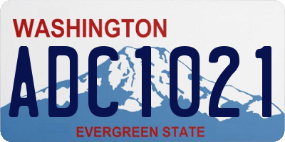 WA license plate ADC1021