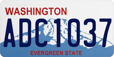 WA license plate ADC1037
