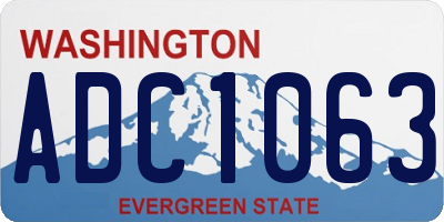 WA license plate ADC1063