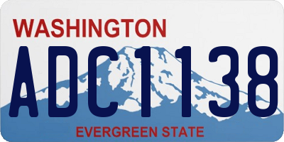 WA license plate ADC1138