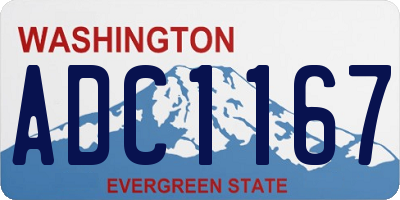 WA license plate ADC1167