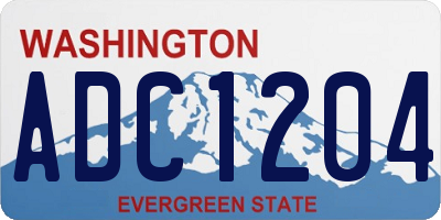 WA license plate ADC1204
