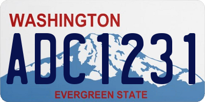 WA license plate ADC1231