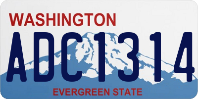 WA license plate ADC1314