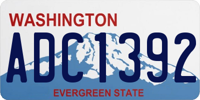 WA license plate ADC1392
