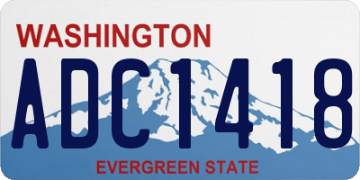 WA license plate ADC1418