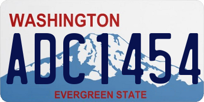 WA license plate ADC1454