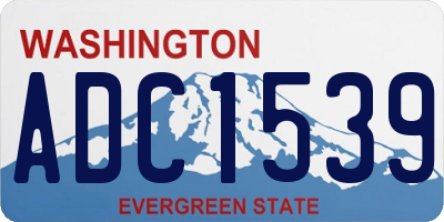 WA license plate ADC1539