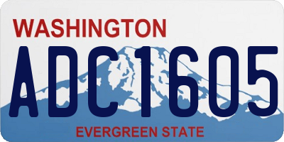 WA license plate ADC1605