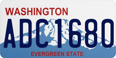 WA license plate ADC1680