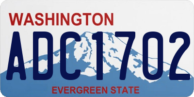 WA license plate ADC1702