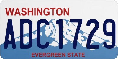 WA license plate ADC1729