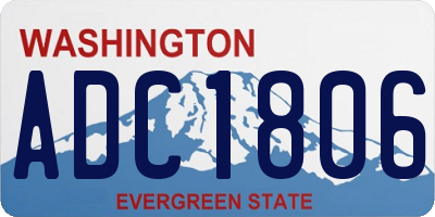 WA license plate ADC1806