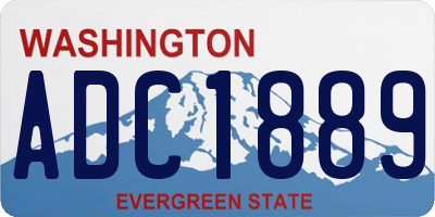 WA license plate ADC1889