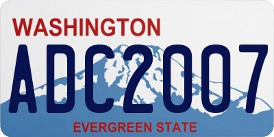 WA license plate ADC2007