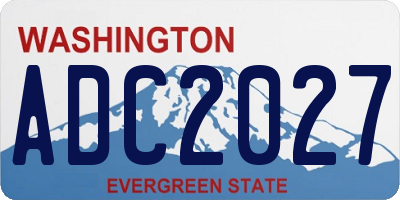 WA license plate ADC2027