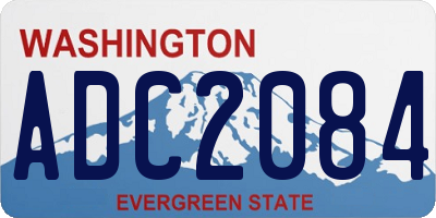 WA license plate ADC2084