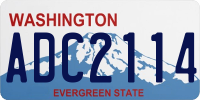 WA license plate ADC2114