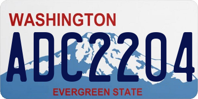 WA license plate ADC2204