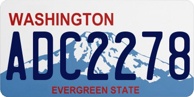 WA license plate ADC2278