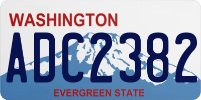WA license plate ADC2382