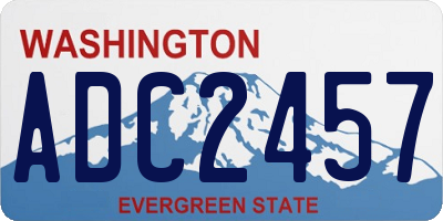 WA license plate ADC2457