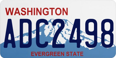 WA license plate ADC2498