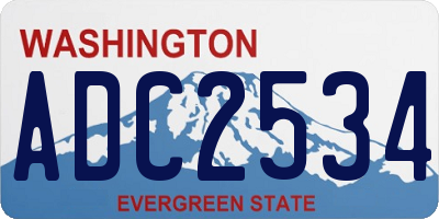 WA license plate ADC2534